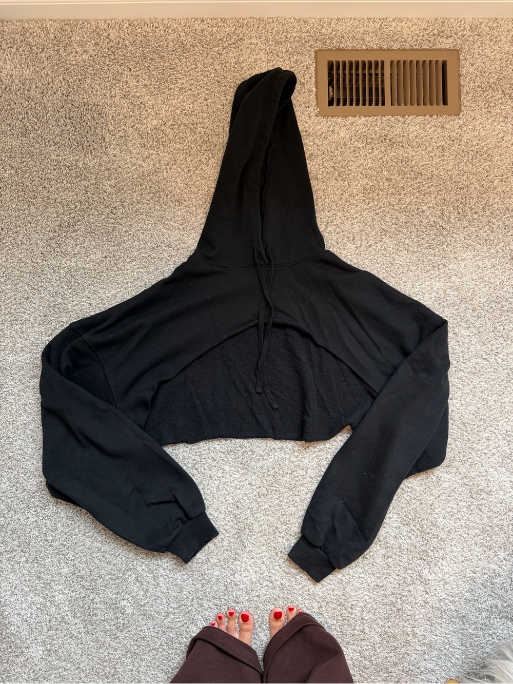 wild fable Black Cropped Hoodie Sweater